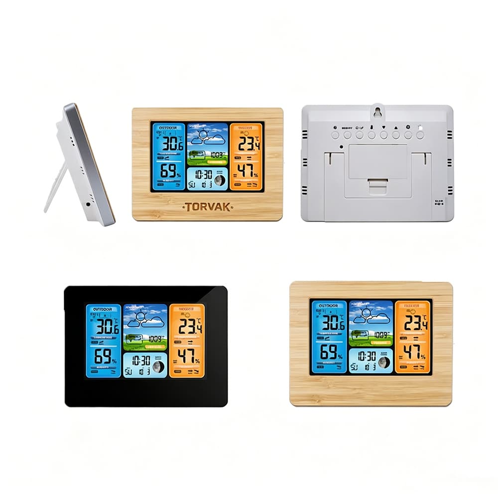 Desktop Weather Station Clock w/ Sensor - Custom Wholesale WEATHER PREDICTORS | Alogo Solutions