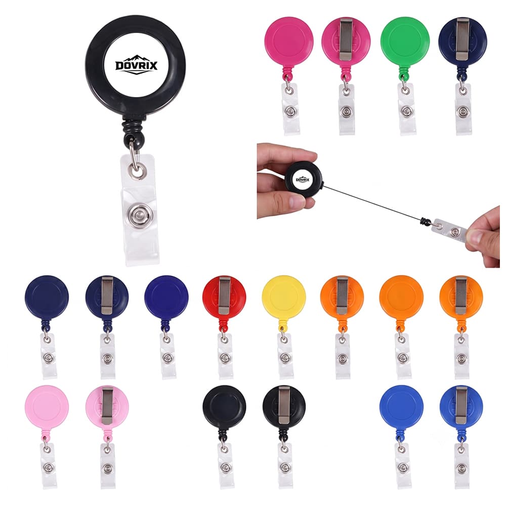 Retractable Circular Badge Reel w/ Clip - Custom Wholesale BADGE HOLDERS RETRACTABLE | Alogo Solutions