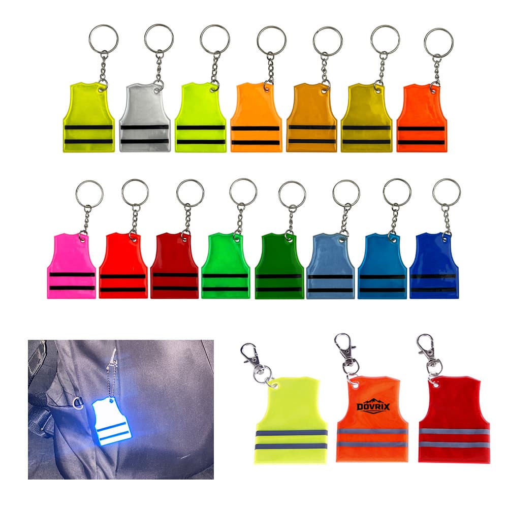 Reflective Vest Shaped Safety Keychain - Custom Wholesale KEYCHAINS | Alogo Solutions