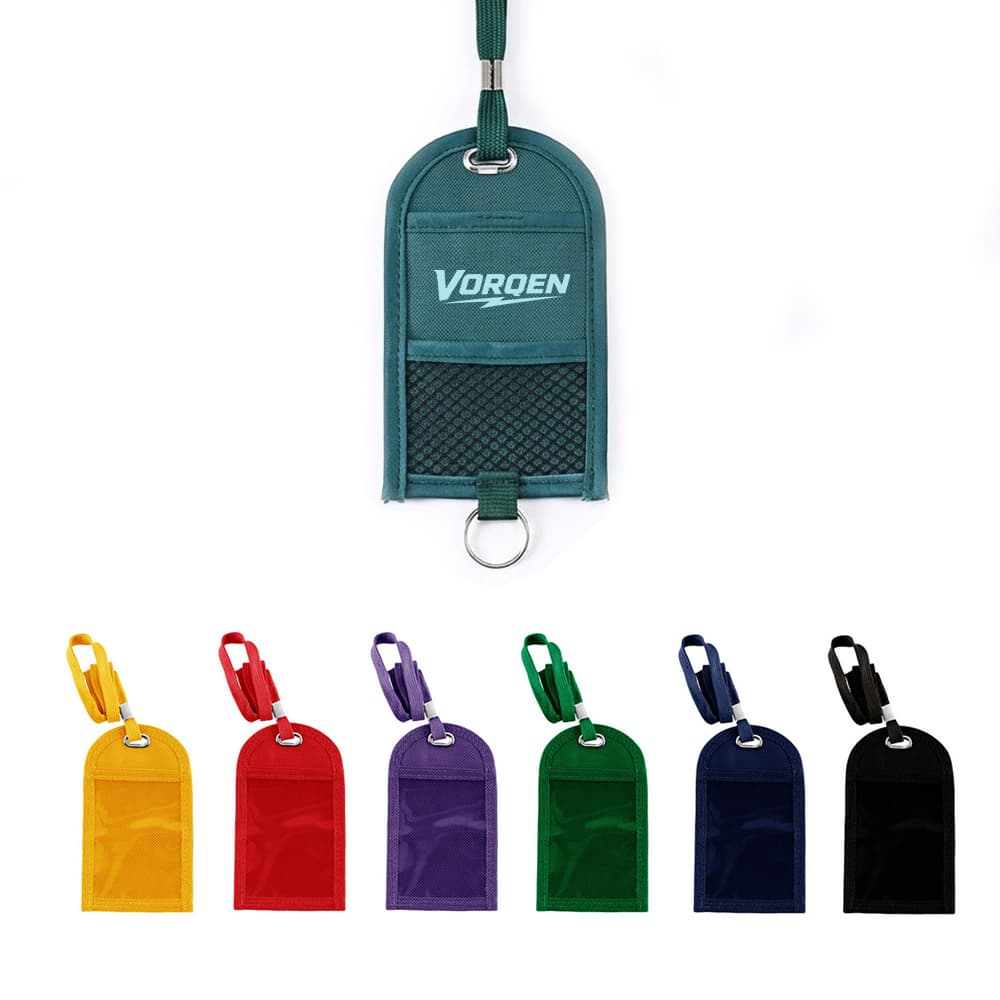 Clear Pocket Neck Wallet w/ Mesh Back Pocket - Custom Wholesale BADGE HOLDERS CONVENTION TYPE | Alogo Solutions