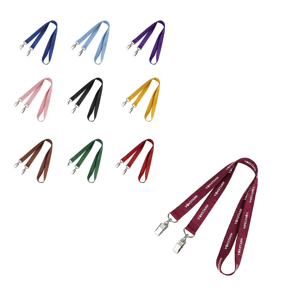Open Ended Polyester Lanyard w/ Dual Clips - Custom Wholesale LANYARDS | Alogo Solutions