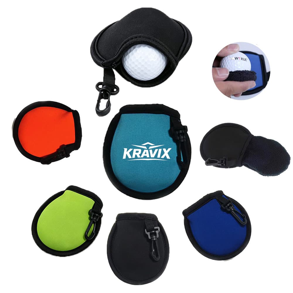 Terry Lined Golf Ball Wash Pouch - Custom Wholesale GOLF ACCESSORIES BALL CLEANERS | Alogo Solutions