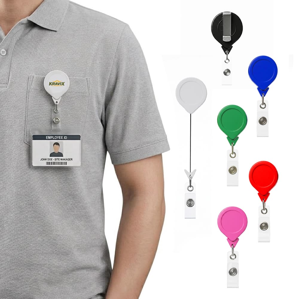 Retractable Round Badge Reel - Custom Wholesale BADGE HOLDERS RETRACTABLE | Alogo Solutions